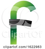 Poster, Art Print Of Green And Black Curvy Letter F