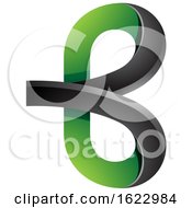 Poster, Art Print Of Black And Green Curvy Letter B