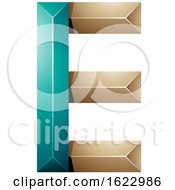 Turquoise And Beige Geometric Letter E