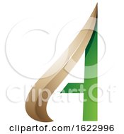 Poster, Art Print Of Green And Beige Arrow Like Letter A