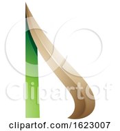 Poster, Art Print Of Green And Beige Arrow Like Letter D