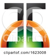 Poster, Art Print Of Green And Orange Letters A And G With A Half Circle