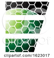 Poster, Art Print Of Black And Green Honeycomb Pattern Letter E