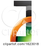 Poster, Art Print Of Green And Orange Letter A