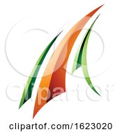 Poster, Art Print Of Orange And Green Flying Letter A