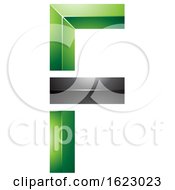 Poster, Art Print Of Green And Black Geometric Letter F