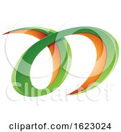 Poster, Art Print Of Green And Orange Curvy Letters A And D