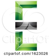 Poster, Art Print Of Green And Black Geometric Letter E