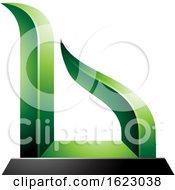 Poster, Art Print Of Green And Black Bow Like Letter B