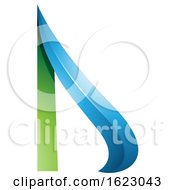 Poster, Art Print Of Green And Blue Arrow Like Letter D