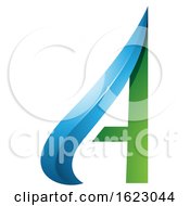 Poster, Art Print Of Green And Blue Arrow Like Letter A