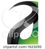 Poster, Art Print Of Black And Green Curvy Letter A