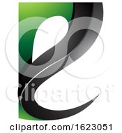 Black And Green Curvy Letter E