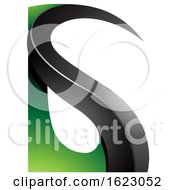 Poster, Art Print Of Black And Green Curvy Letter G