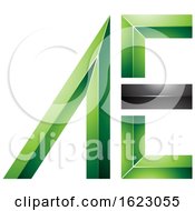 Poster, Art Print Of Black And Green Letters A And E