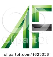 Poster, Art Print Of Green And Black Letters A And F