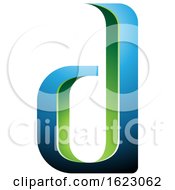 Poster, Art Print Of Green And Blue Letter D