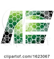 Poster, Art Print Of Green And Black Honeycomb Patter Letters A And E