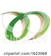 Poster, Art Print Of Green And Beige Curvy Letters A And D