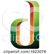 Poster, Art Print Of Green And Orange Letter D