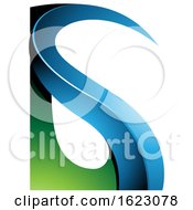 Poster, Art Print Of Blue And Green Curvy Letter G