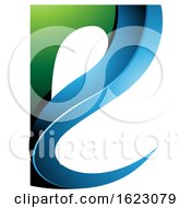 Poster, Art Print Of Blue And Green Curvy Letter E