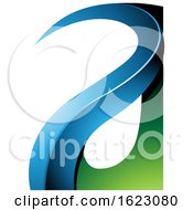 Poster, Art Print Of Blue And Green Curvy Letter A