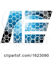 Poster, Art Print Of Blue And Black Honeycomb Patter Letters A And E