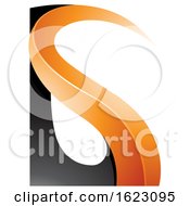 Poster, Art Print Of Black And Orange Curvy Letter G