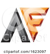 Poster, Art Print Of Black And Orange Dual Letters A And F