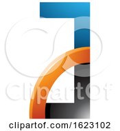 Poster, Art Print Of Black Blue And Orange Letter A