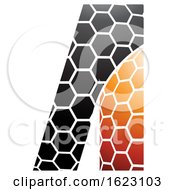 Poster, Art Print Of Black And Orange Honeycomb Pattern Letter A