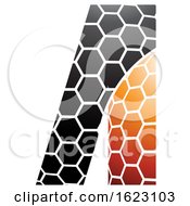 Black And Orange Honeycomb Pattern Letter A