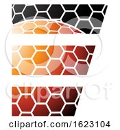 Poster, Art Print Of Black And Orange Honeycomb Pattern Letter E