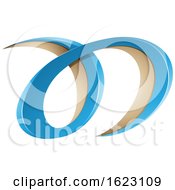 Poster, Art Print Of Blue Curvy Letters A And D