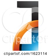 Poster, Art Print Of Blue And Orange Letter A With A Quarter Circle