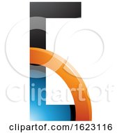Poster, Art Print Of Blue And Orange Letter G With A Quarter Circle