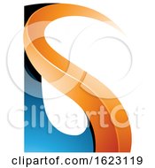 Poster, Art Print Of Blue And Orange Curvy Letter G