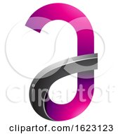 Poster, Art Print Of Black And Magenta Curvy Letter A