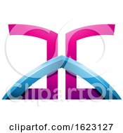 Poster, Art Print Of Blue And Magenta Bridged Letters A And G