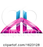 Poster, Art Print Of Blue And Magenta Bridged Letters D And B
