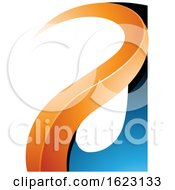 Poster, Art Print Of Blue And Orange Curvy Letter A