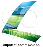 Poster, Art Print Of Blue And Green Flying Letter L