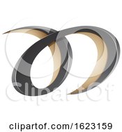 Poster, Art Print Of Black And Beige Curvy Letters A And Or D