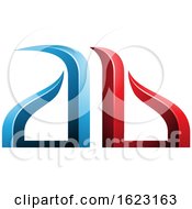Poster, Art Print Of Blue And Red Bow Like Letters A And B
