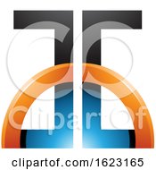 Poster, Art Print Of Blue And Orange Letters A And G With A Half Circle