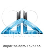 Poster, Art Print Of Blue And Black Bridged Letters D And B