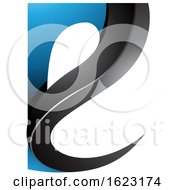 Poster, Art Print Of Black And Blue Curvy Letter E