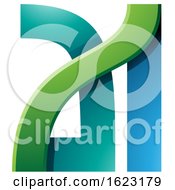 Poster, Art Print Of Blue And Green Dual Letters A And L