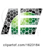 Poster, Art Print Of Green And Black Honeycomb Patter Letters A And E